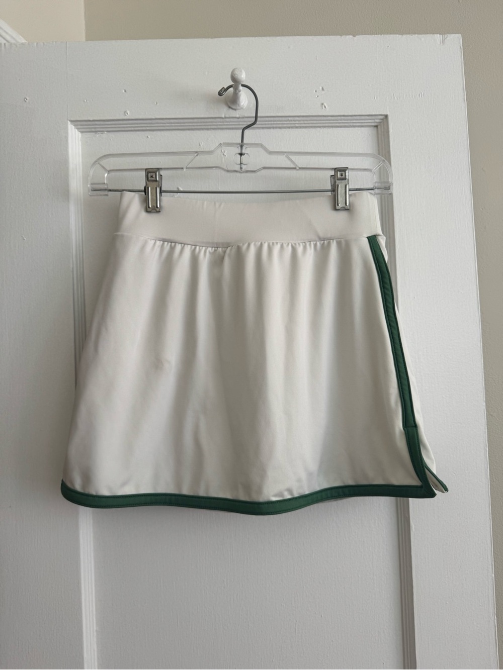 Tuckernuck Cream Mini Skirt with Green Trim